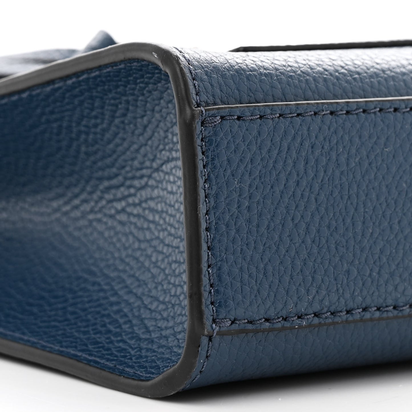 Calfskin Micro Mini Grind Tote Bag Azure Blue