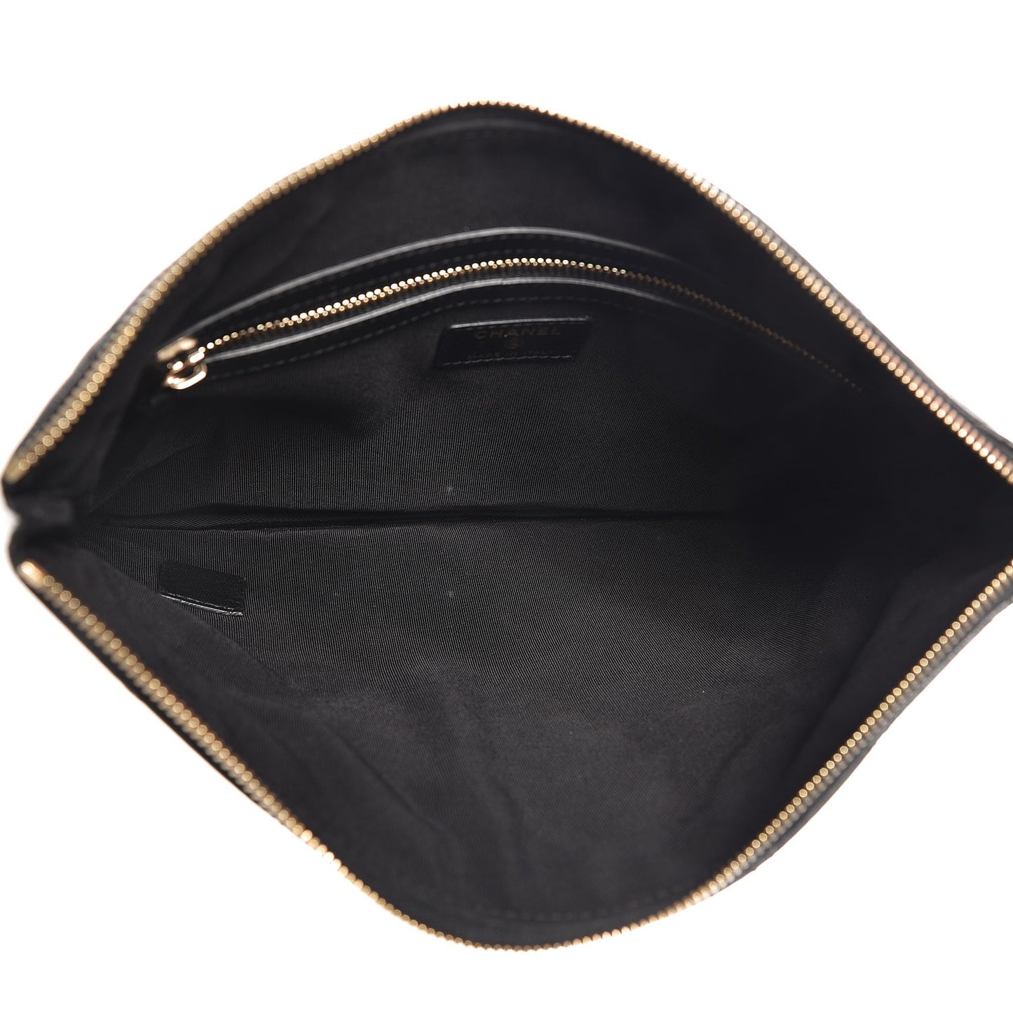 Lambskin Quilted Medium Cosmetic Case Black