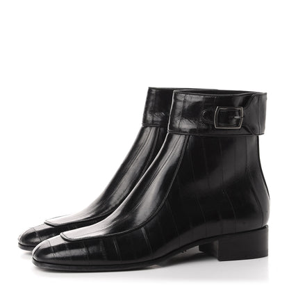 Saint Laurent Eel Mens Miles Ankle Boots 44 Black 3 of 8