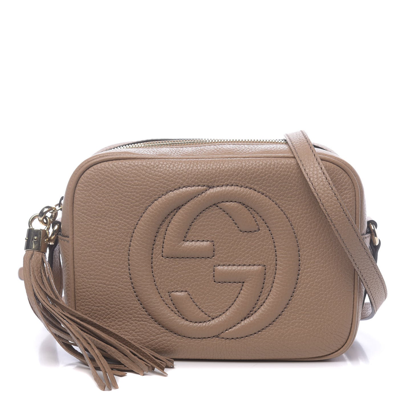 Pebbled Calfskin Small Soho Disco Bag Camelia