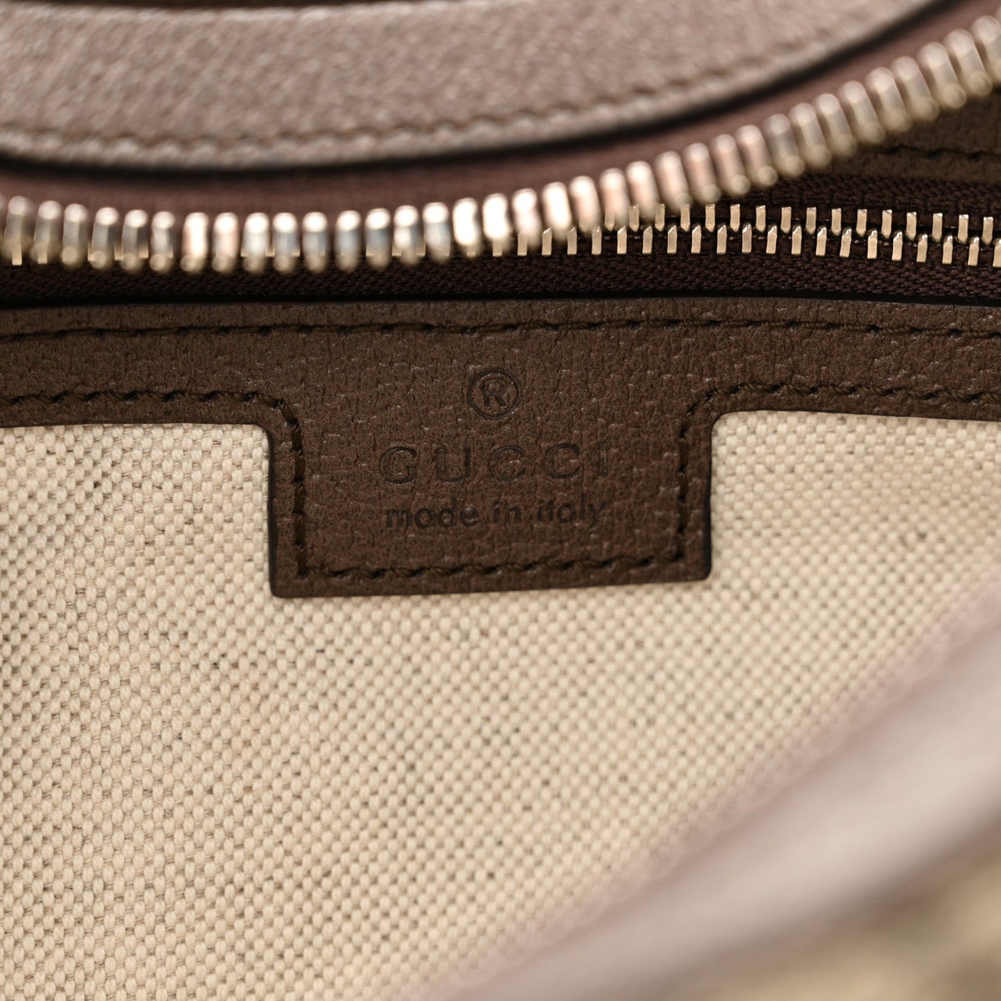 GG Supreme Monogram Textured Calfskin Web Large Attache Shoulder Bag Beige Ebony New Acero