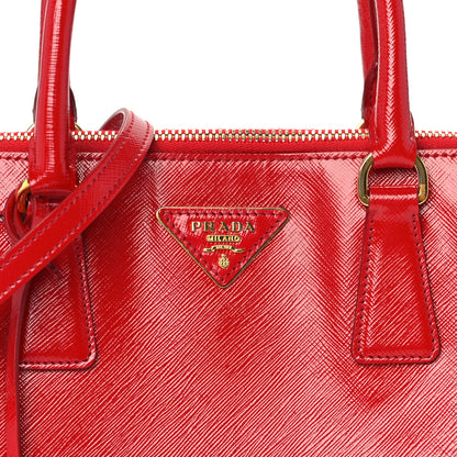 Prada Saffiano Vernice Medium Promenade Tote  Rosso 6 of 8