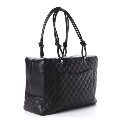 Chanel Calfskin Quilted Large Cambon Bag Black 3 of 12