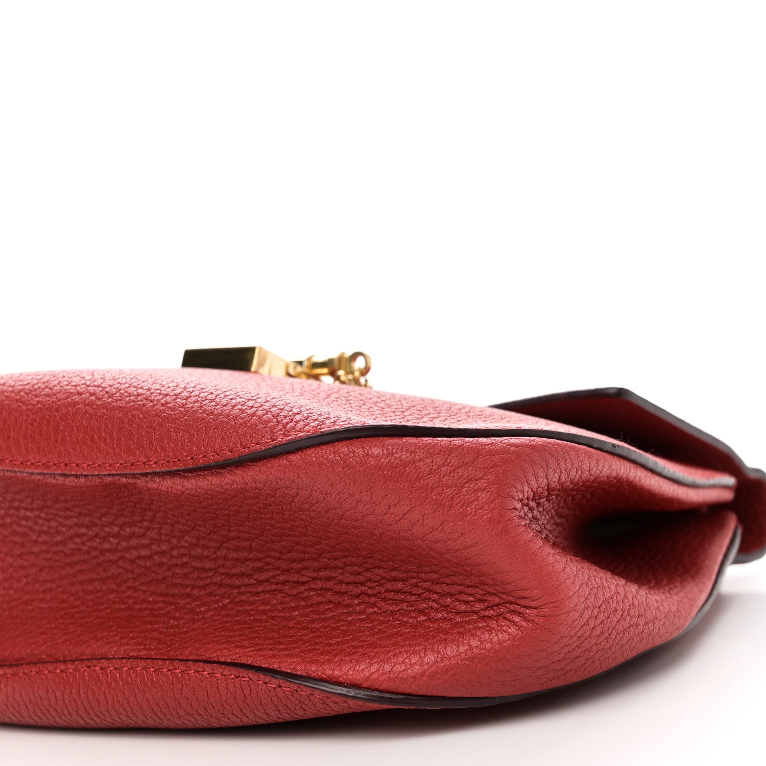 Chloe Grained Lambskin Drew Shoulder Bag Plaid Red 9 of 9