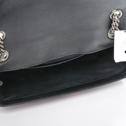 Saint Laurent Calfskin Medium Heart Patchwork Monogram Chain Wallet Black 5 of 8