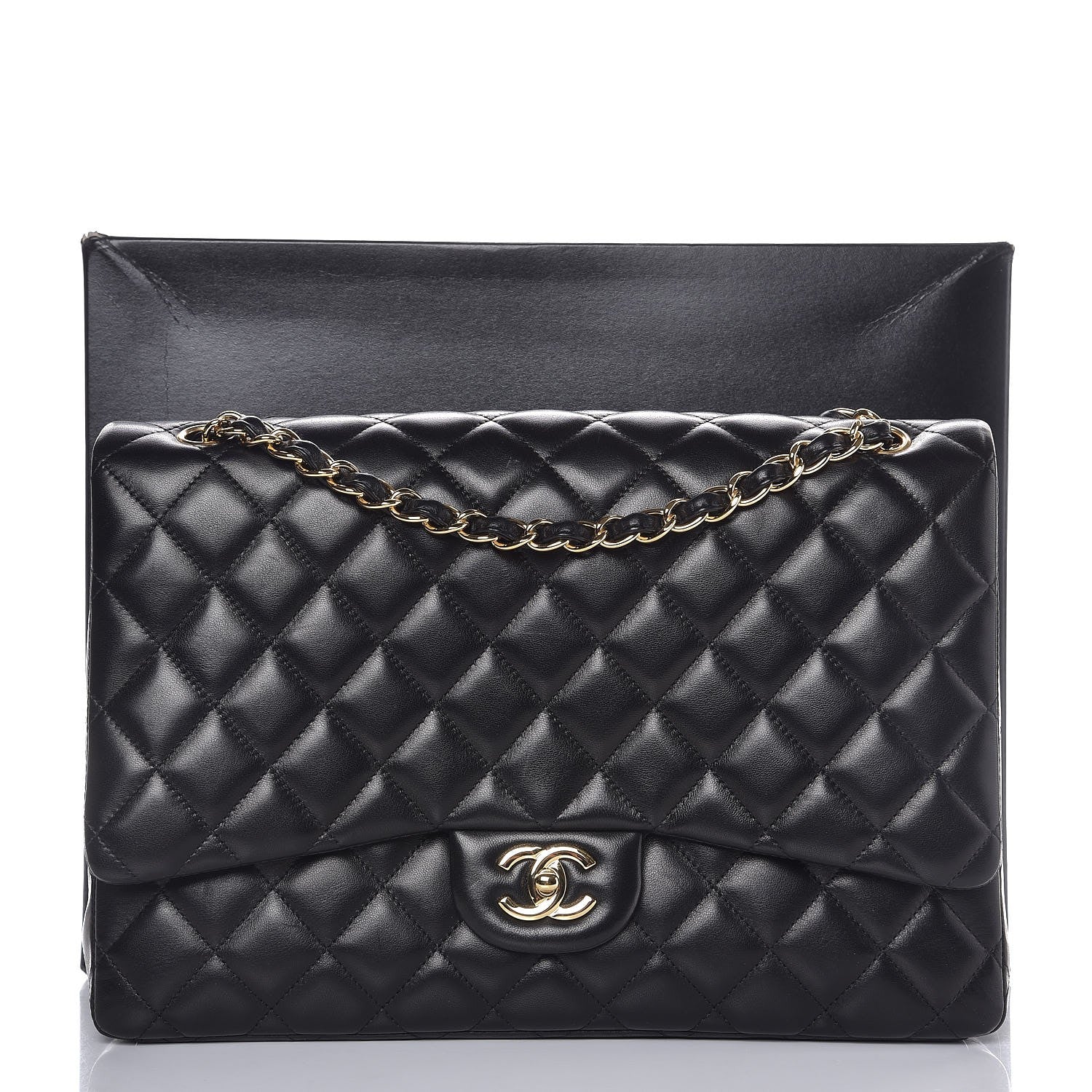 Chanel Lambskin Quilted Maxi Single Flap Black 9 of 9