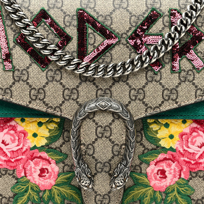 Gucci GG Supreme Monogram Embroidered Medium Dionysus Shoulder Bag Emerald 8 of 13