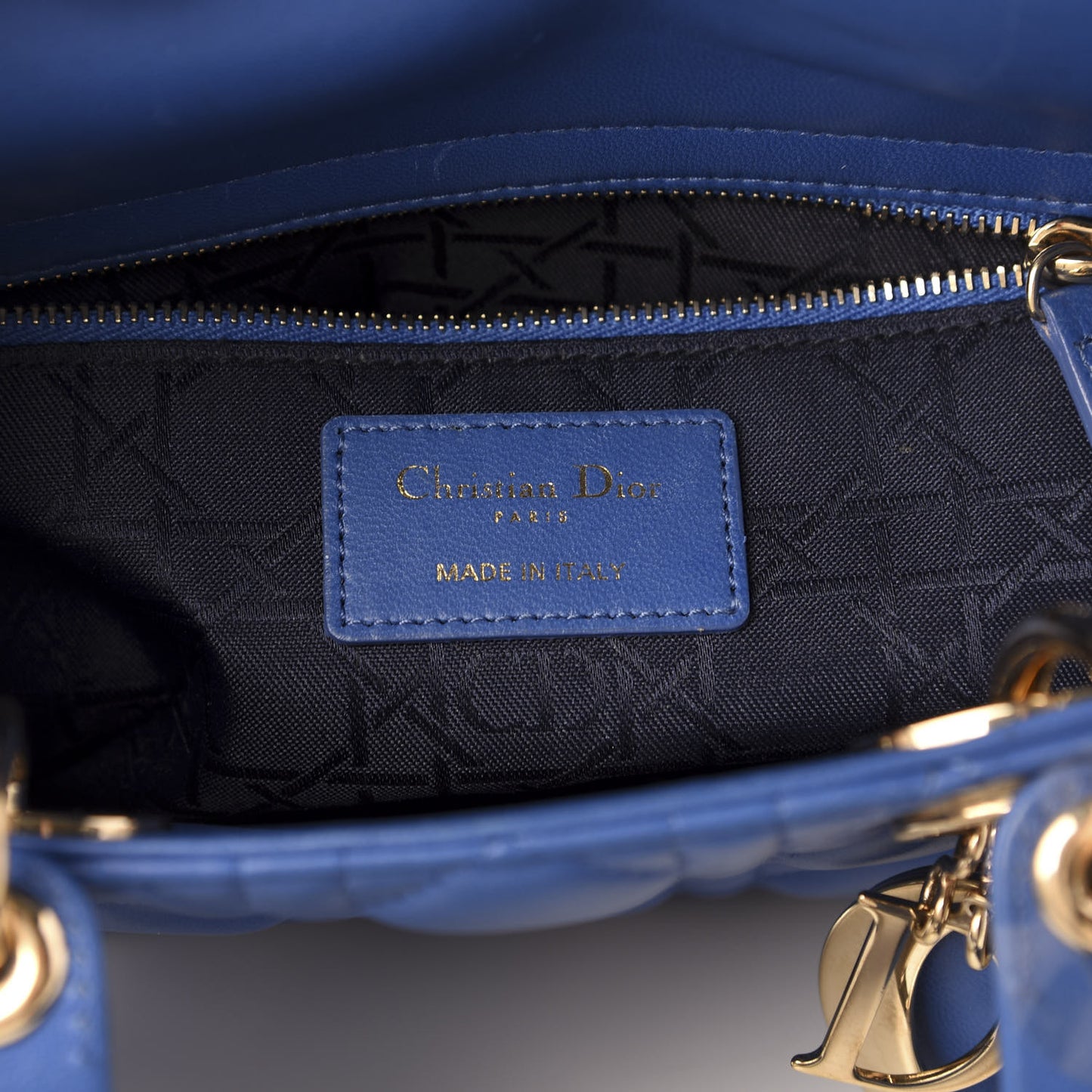 Lambskin Cannage Small My ABCDior Lady Dior Blue