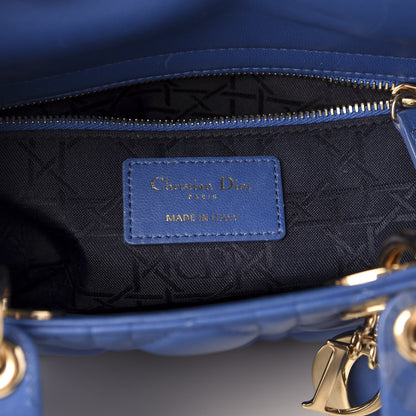 Christian Dior Lambskin Cannage Small My ABCDior Lady Dior Blue 7 of 10