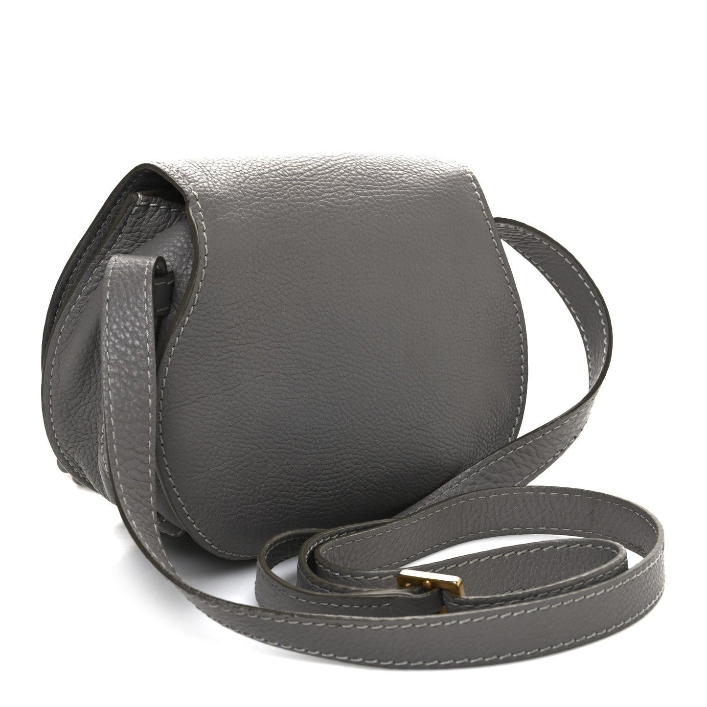 Calfskin Mini Marcie Round Crossbody Bag Cashmere Grey
