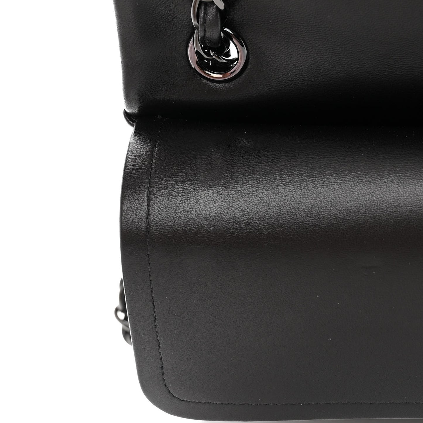 Lambskin Chevron Quilted Jumbo Double Flap So Black