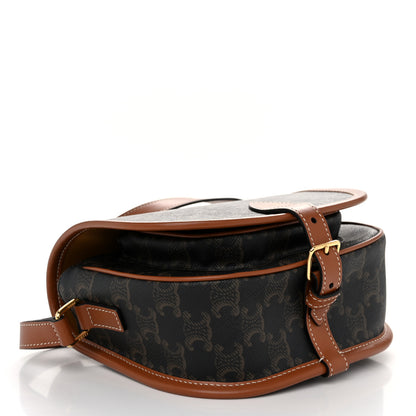 Celine Triomphe Canvas Medium Folco Bag Tan 4 of 10