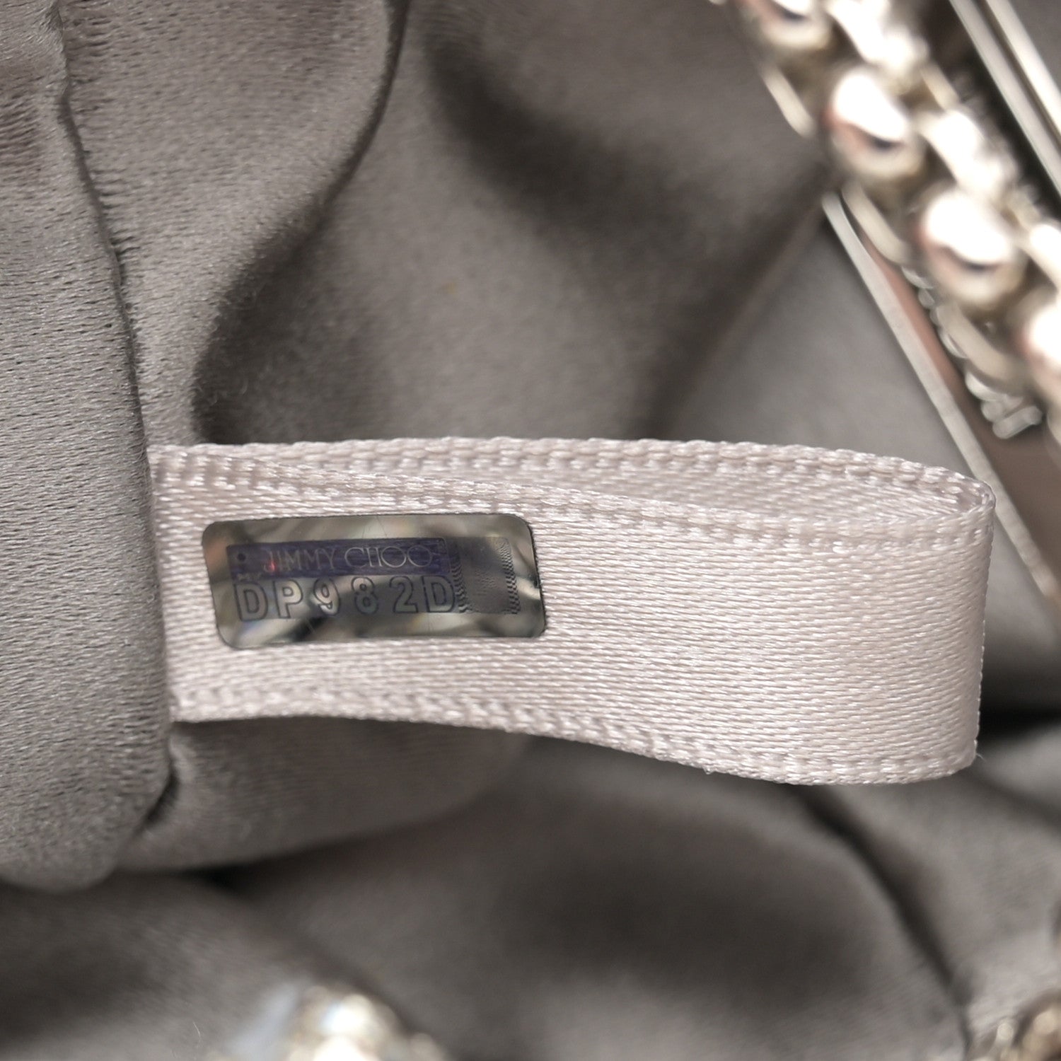 Jimmy Choo Satin Crystal Embellished Micro Bon Bon Bag Silver 7 of 10