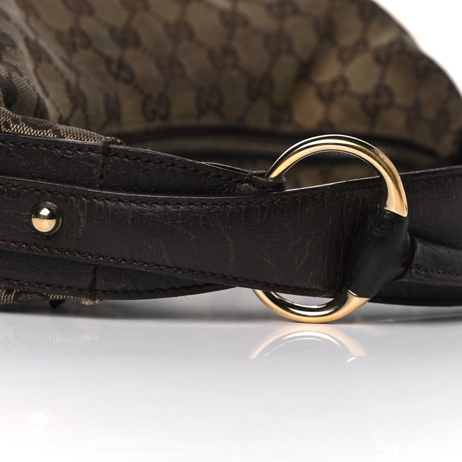 Gucci Monogram Medium Horsebit Chain Hobo Dark Brown 26 of 26