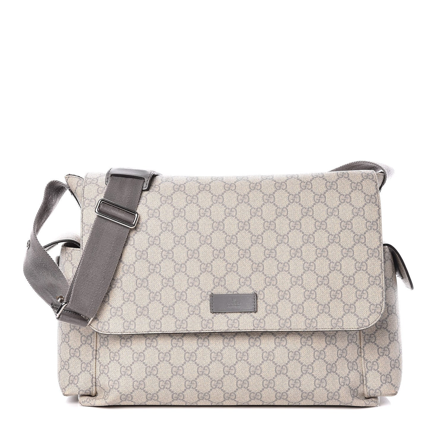 GG Plus Monogram Messenger Diaper Bag Ecru Grigio