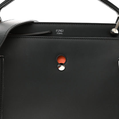 Fendi Vitello Baltico Century Dolce Waves DotCom Satchel Black Terracotta 8 of 12