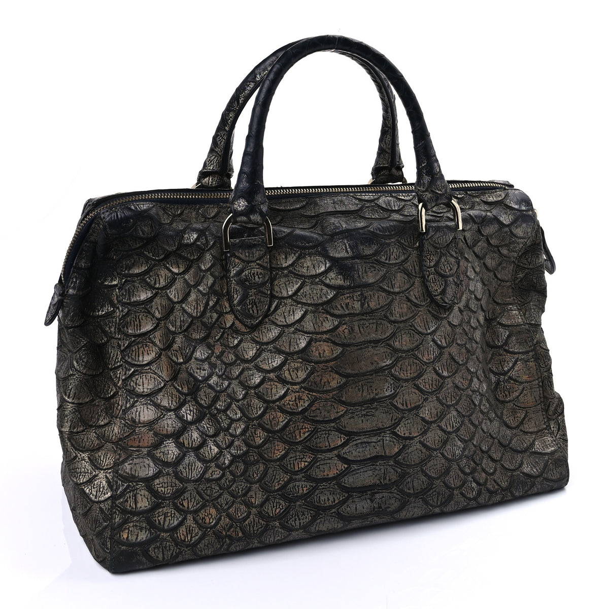 Mulberry Metallic Snake Print Medium Del Rey Satchel Gold 2 of 8