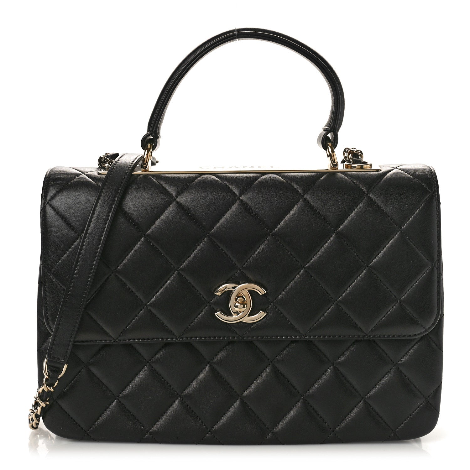 Chanel Lambskin Quilted Medium Trendy CC Flap Dual Handle Bag Black 1 of 10