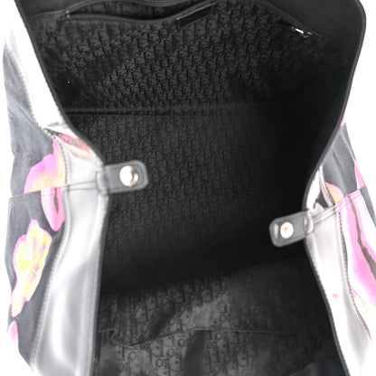 Christian Dior Patent Crystal Embellished Canvas Lips Print Tote Black Multicolor 9 of 26