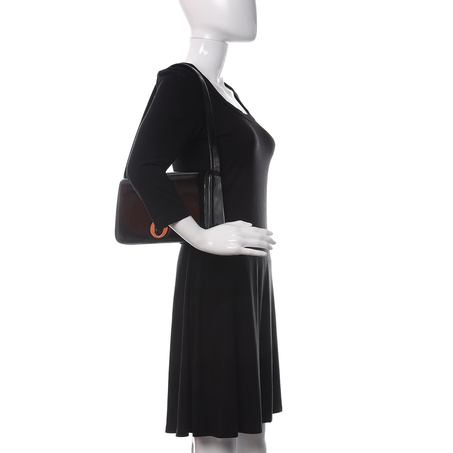 Christian Dior Glazed Calfskin Shoulder Bag Black 2 of 10