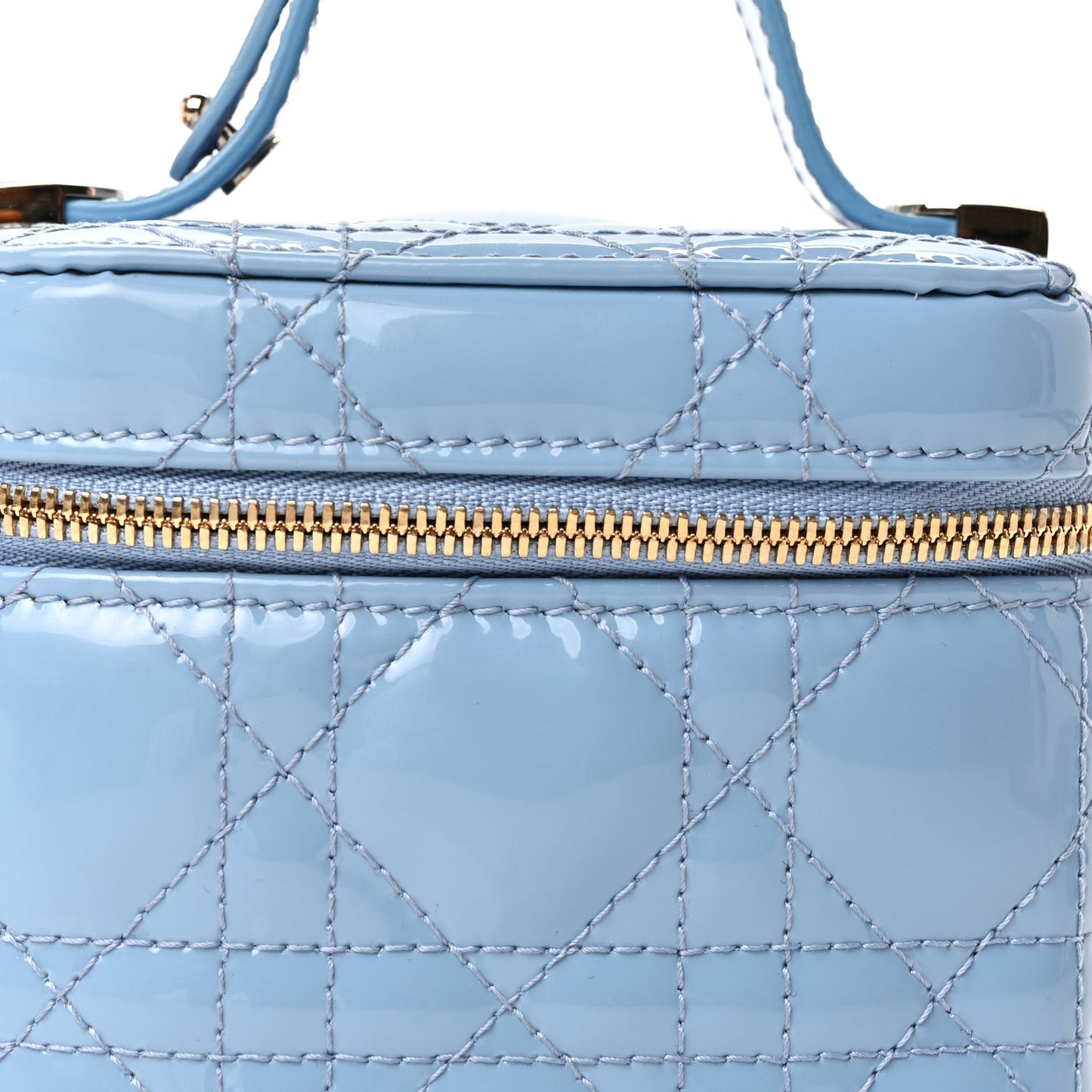 Patent Cannage Micro Vanity Case  Cornflower