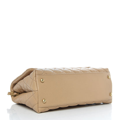 Chanel Caviar Lizard Embossed Quilted Small Coco Handle Flap Beige 5 of 14