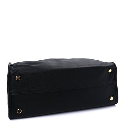 Gucci Grained Calfskin Logo Embossed Large Tote Black 3 of 8