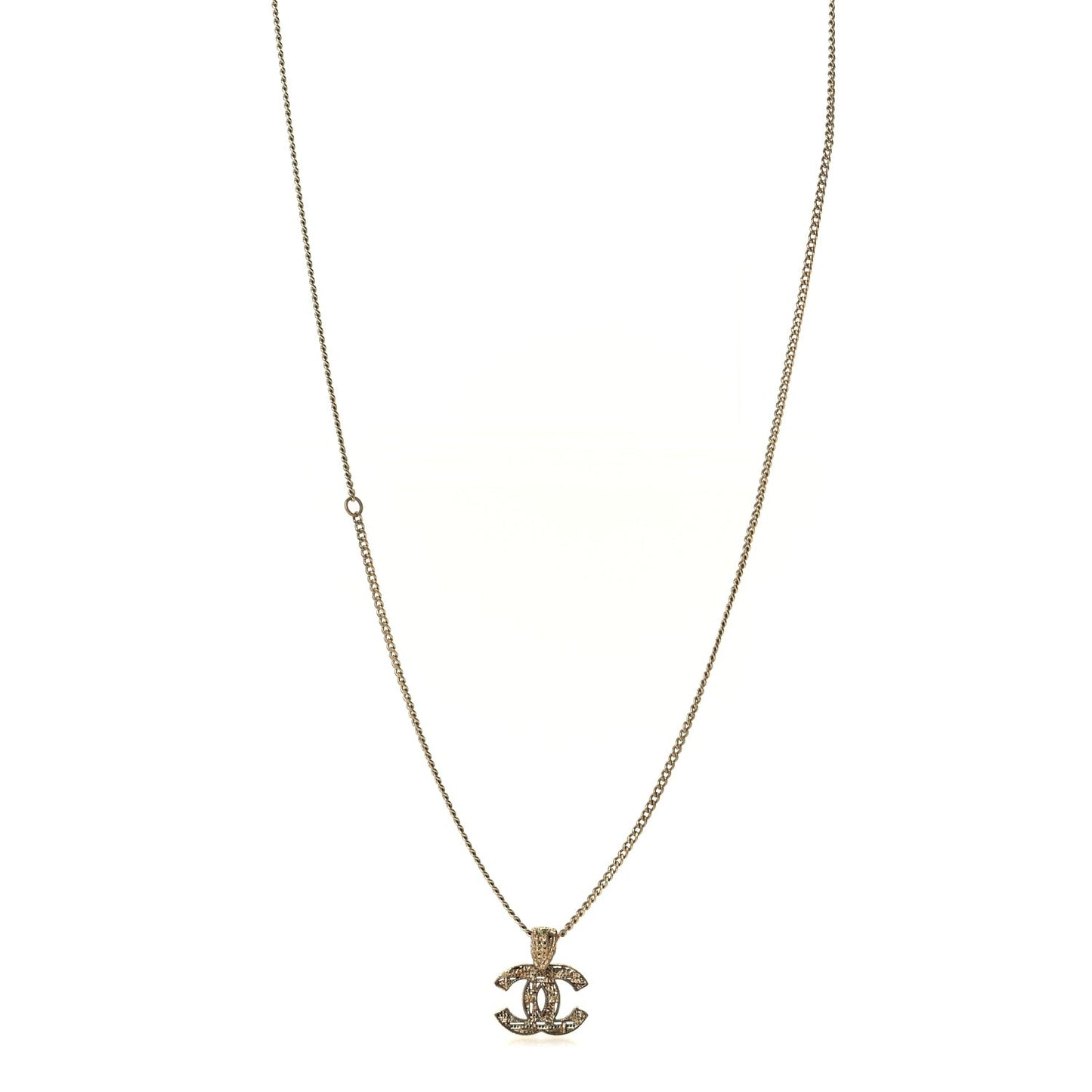Tweed Effect CC Necklace Gold