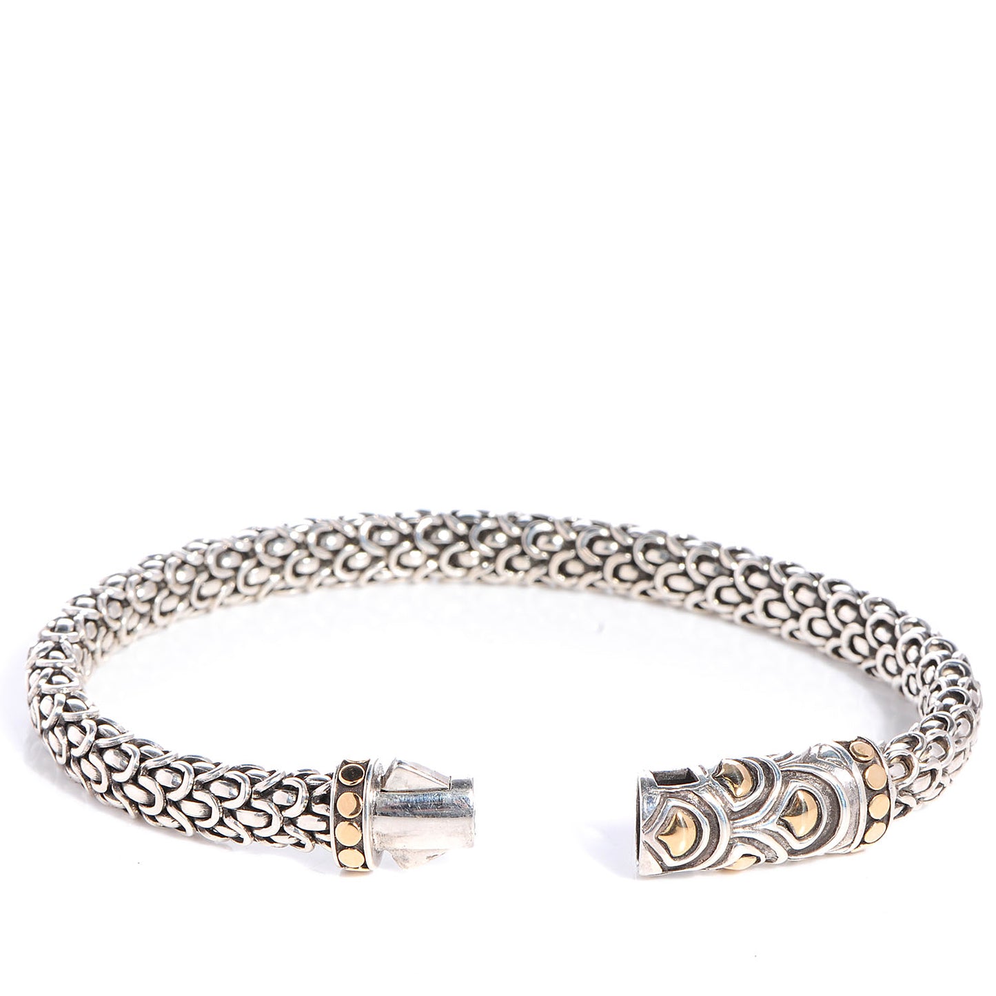 Sterling Silver 18K Yellow Gold 6mm Naga Station Bracelet