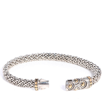 John Hardy Sterling Silver 18K Yellow Gold 6mm Naga Station Bracelet 3 of 6