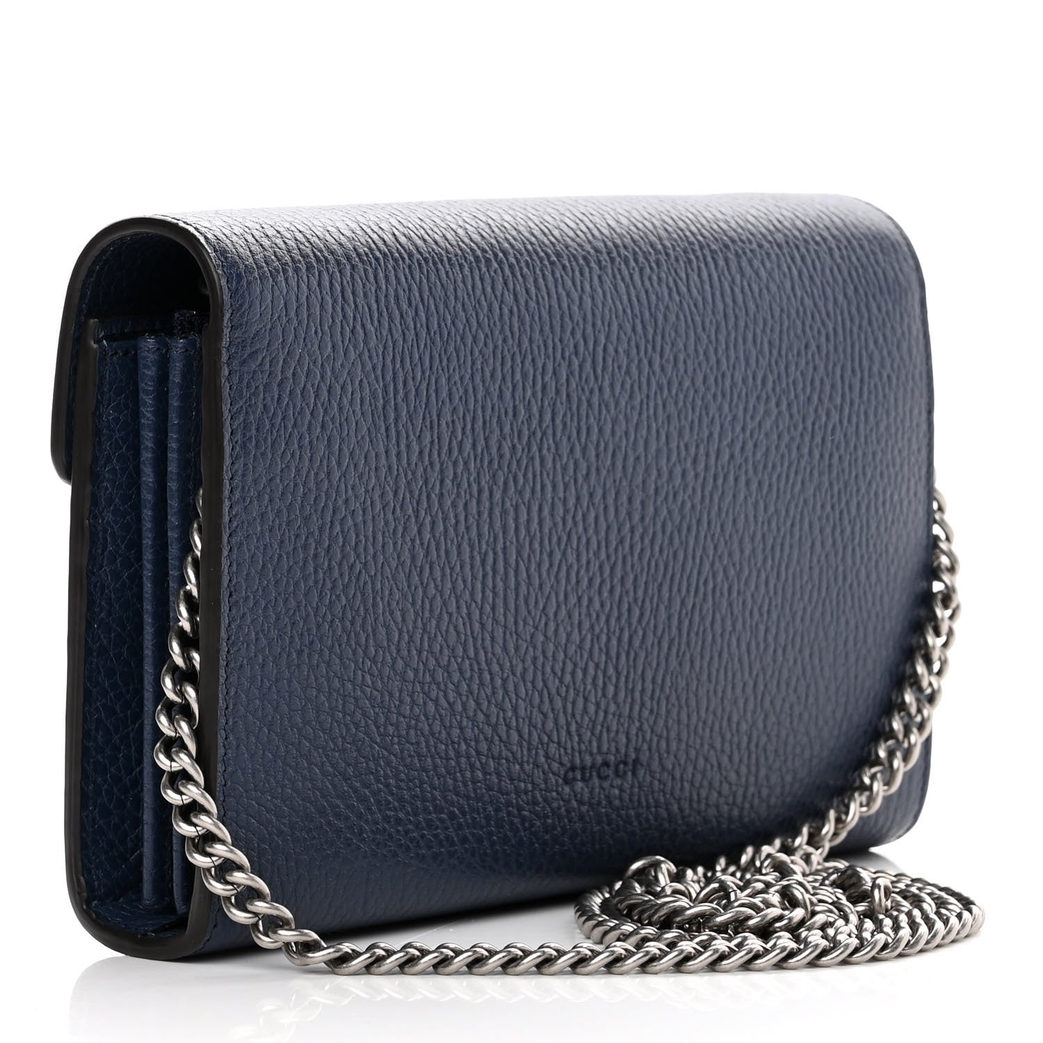 Gucci Dollar Calfskin Crystal Mini Dionysus Chain Wallet Blue Agata Black Diamond 3 of 11