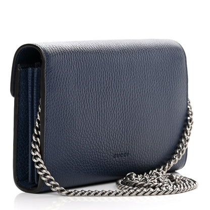 Gucci Dollar Calfskin Crystal Mini Dionysus Chain Wallet Blue Agata Black Diamond 3 of 11