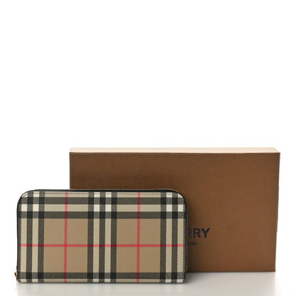 Burberry Vintage Check Elmore Zip Around Wallet Black 8 of 8