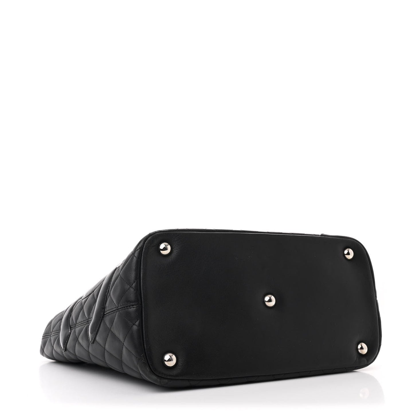 Calfskin Quilted Large Cambon Tote Black