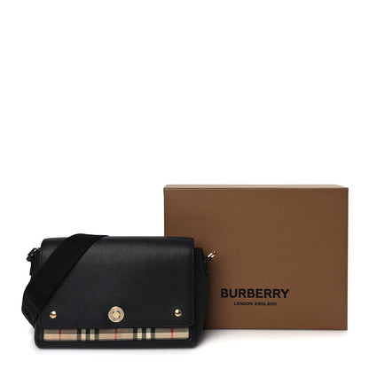 Burberry Grainy Calfskin Vintage Check Note Crossbody Bag Black 9 of 9