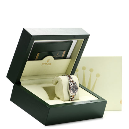 Rolex Stainless Steel 18K Everose Gold Diamond 26mm Oyster Perpetual Datejust Watch Black Jubilee 179171 5 of 5