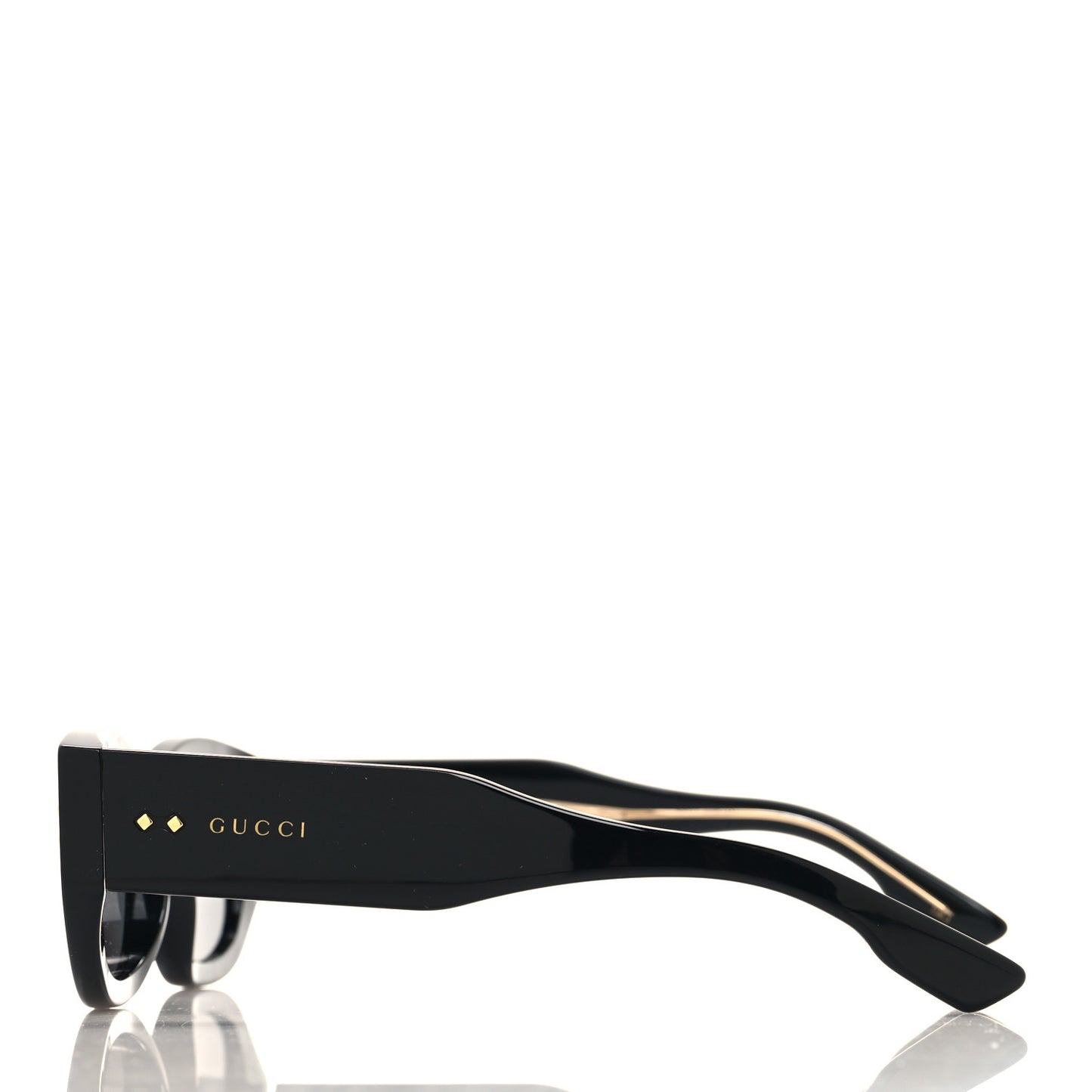 Acetate Rectangle Frame Sunglasses GG1215S Black