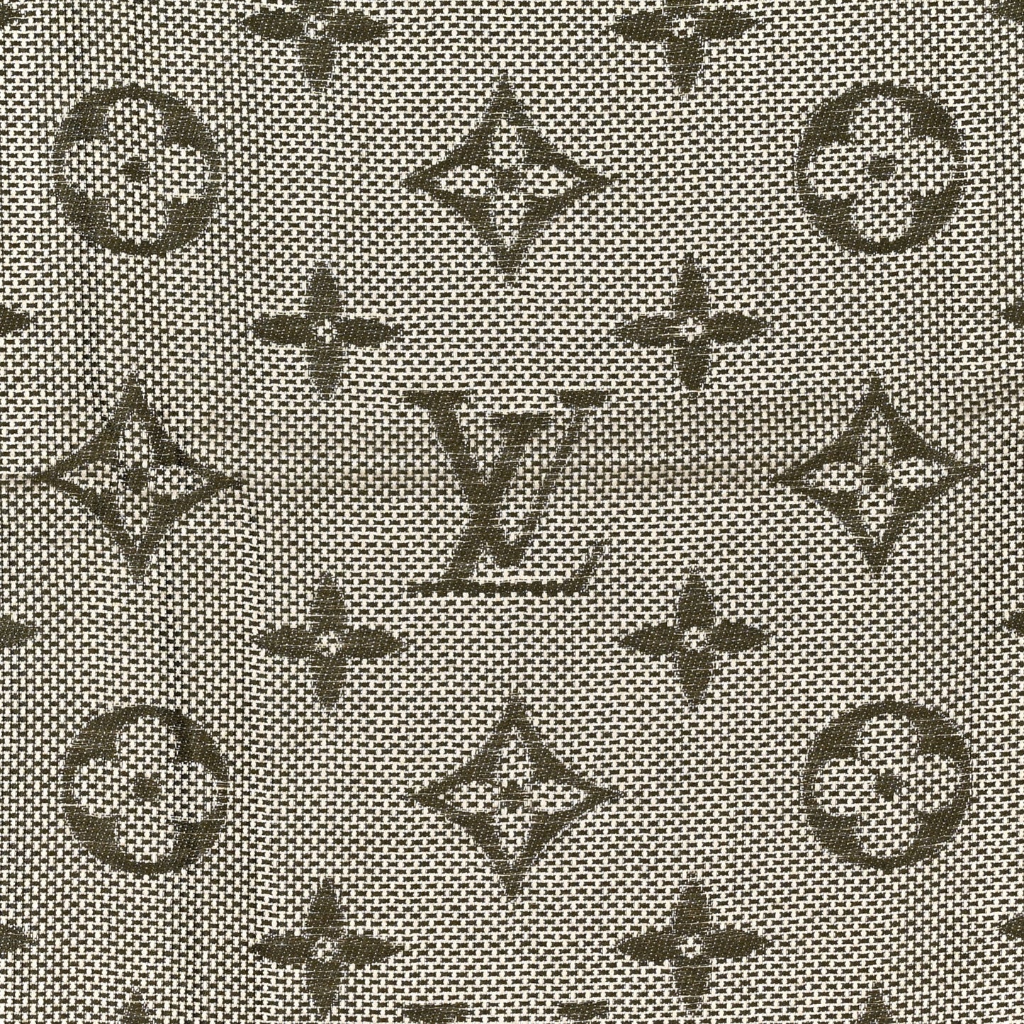 Silk Wool Monogram Neo Natte Shawl Kaki