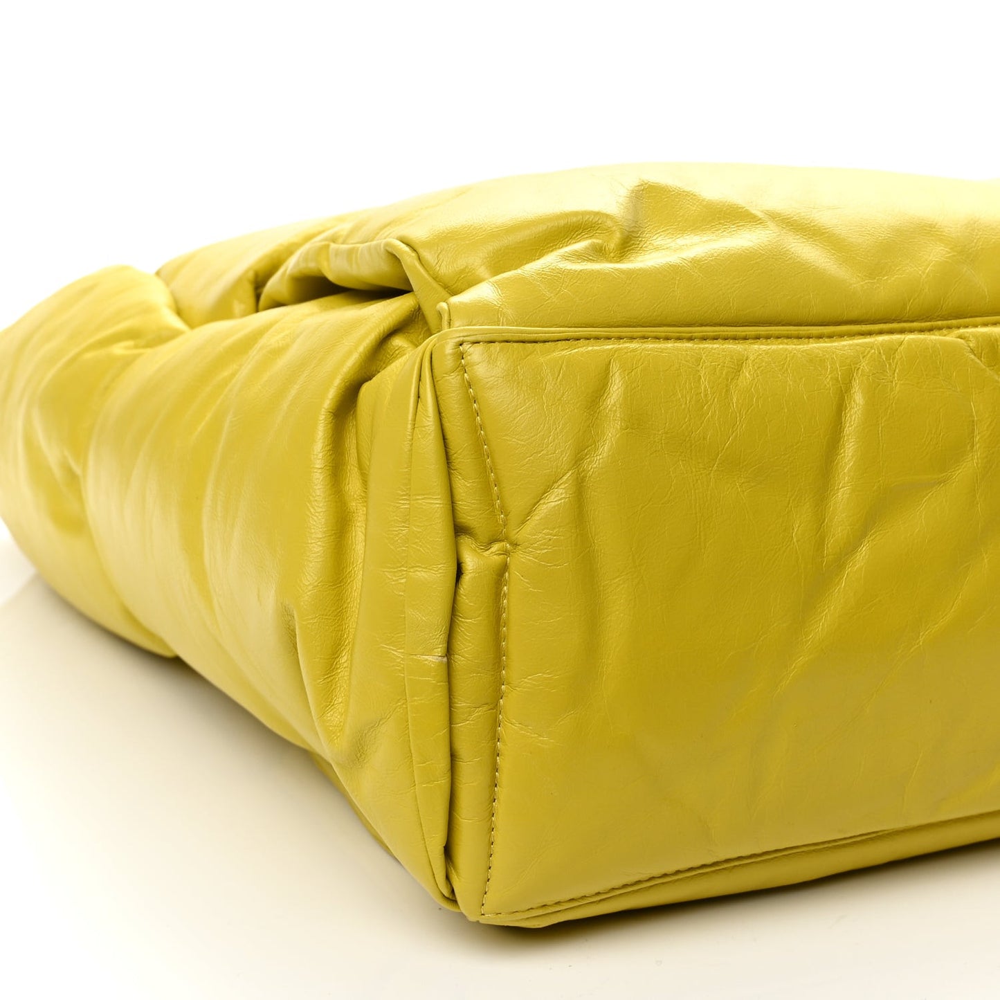 Calfskin Maxi Intrecciato Puffy Chain Tote Bag Yellow