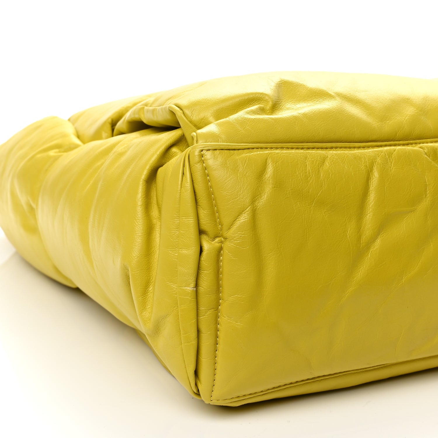 Bottega Veneta Calfskin Maxi Intrecciato Puffy Chain Tote Bag Yellow 8 of 9