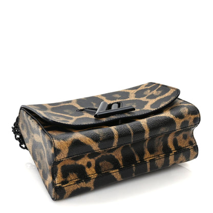 Louis Vuitton Calfskin Wild Animal Print Twist Shoulder Bag MM Marron 3 of 8