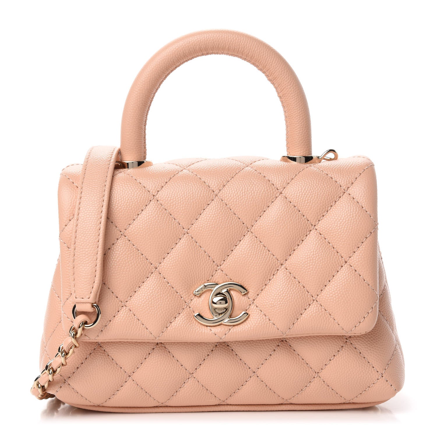 Chanel Caviar Quilted Extra Mini Coco Handle Flap Light Pink 1 of 11