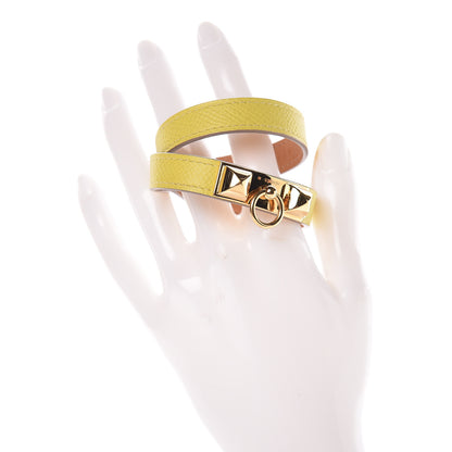 Hermes Epsom Rivale Double Tour Bracelet S Lime 2 of 5