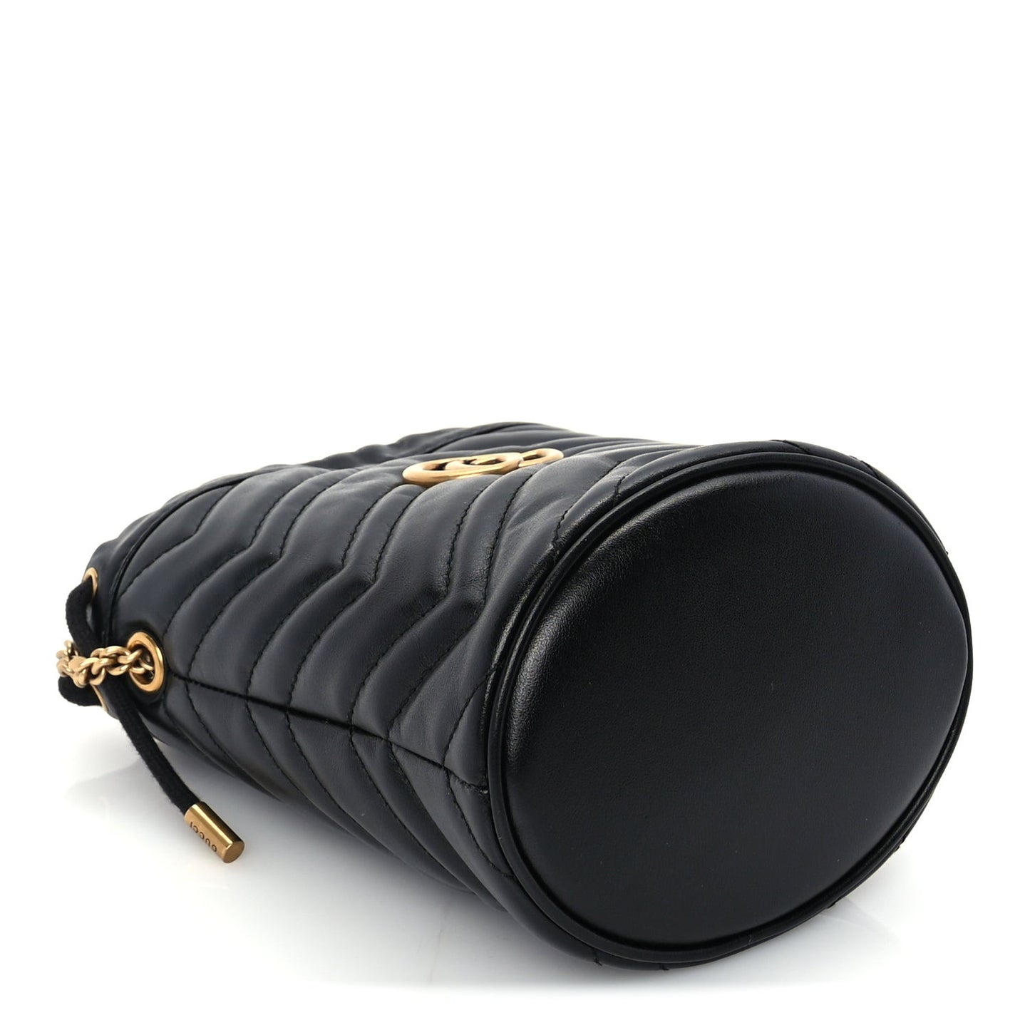 Calfskin Matelasse Mini GG Marmont 2.0 Bucket Bag Black