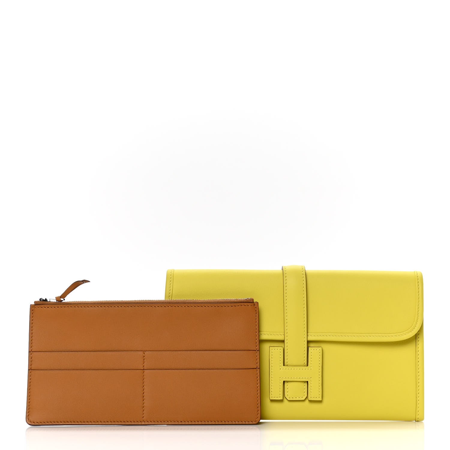 Hermes Swift Jige Duo Clutch Lime 2 of 10