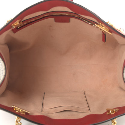 Gucci GG Supreme Monogram Medium Padlock Tote Hibiscus Red 5 of 13