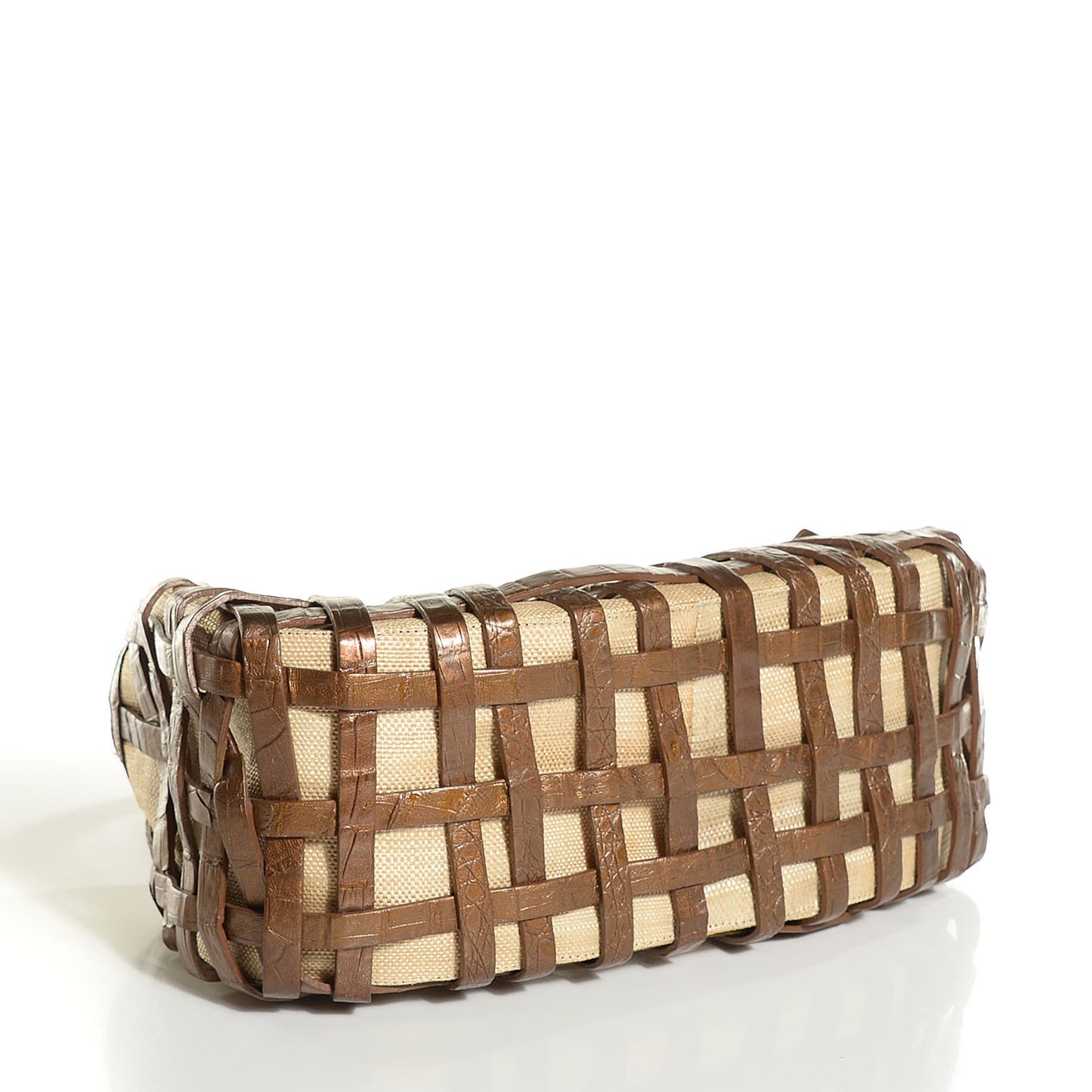 Crocodile Woven Tote Chocolate