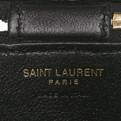 Saint Laurent Lambskin Cassandre Matelasse Carre Mini Cube On Chain Black 6 of 11