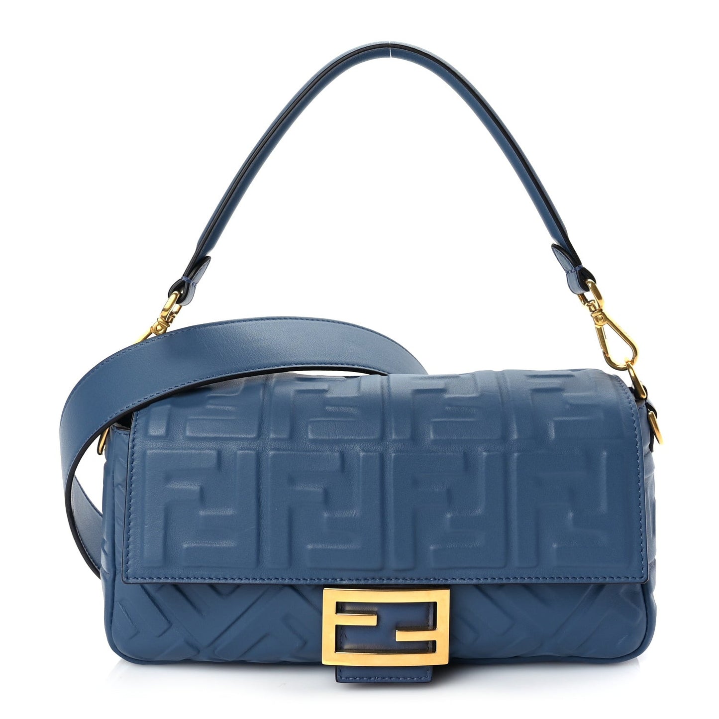 Nappa FF 1974 Embossed Baguette Mirto