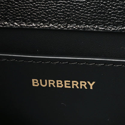 Burberry Grained Calfskin House Check Small Madison Shoulder Bag Black 6 of 7